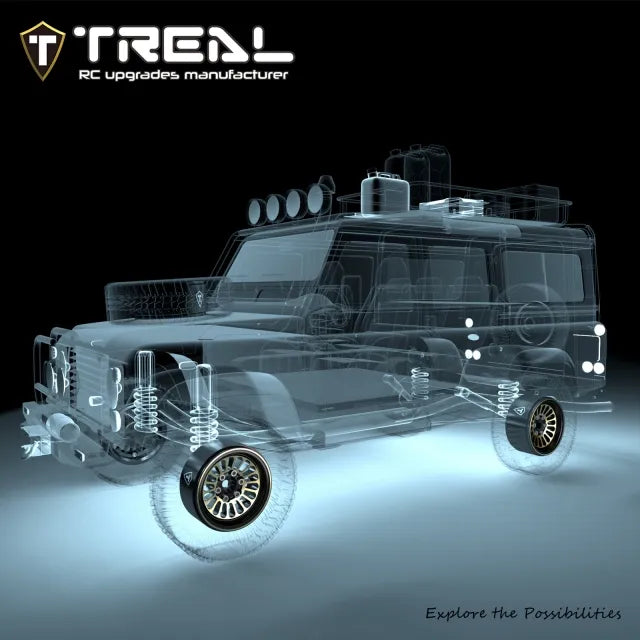 TREAL 1.9 Brass Beadlock Wheels Heavy Weights(215g/0.47lb per wheel) for 1/10 Scale Crawlers TRX4 SCX10 III Gen8 Ascent H10 VS4-10