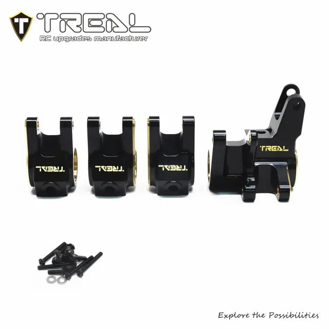 TREAL Brass Axle Tube Link Mount Set Shocks Mounts (4) Weight Upgrades for 1/10 SCX10 PRO