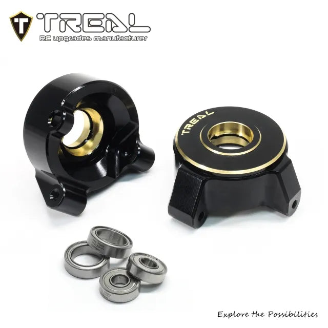 TREAL Brass Front Steering Blocks Knuckles(2) Heavy Weight 90g/pc for Element RC Enduro Utron SE IFS2