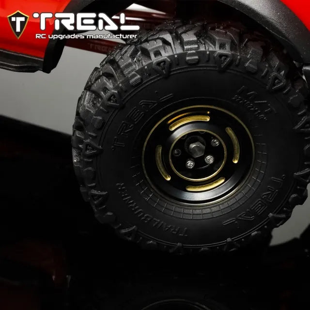 TREAL 1.0 Beadlock Wheels Brass Crawler Wheel Rims Weight (4P) Hubs Removable for SCX24 AX24 FCX24 TRX4M 1/24 1/18 RC Crawler, 50g/pc (Type C)