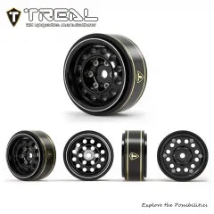 TREAL 1.0 Beadlock Wheels 12-Hole Classic Vintage Wagon Wheels for 1/24 RC Vehicle SCX24 FCX24-Type K