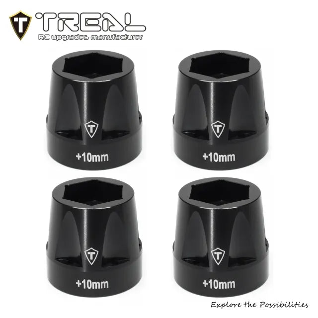 TREAL SCX6 Wheel Hex Hub Extended +5mm/+10mm Wheel Adapter Extension Set4pcs for 1/6 SCX6 Jeep Trail Honcho