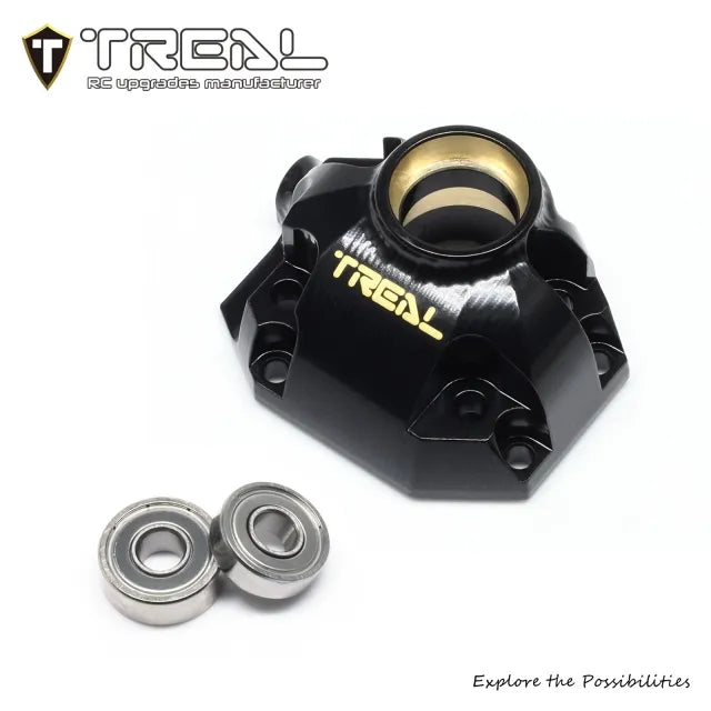 TREAL Brass Front Axle Housing Output Differential Cover 3rd Member (57g/0.126lb) -CNC Machined Upgrades for Vanquish H10