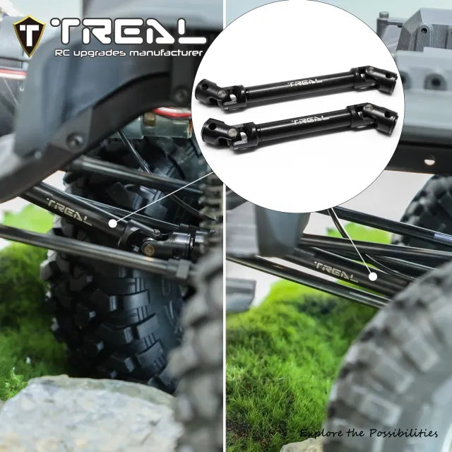 TREAL Heavy Duty Harden Steel Driveshafts Centre Drive Shaft for 1/10 RC Crawler Traxxas TRX-4 Defender Sport Bronco