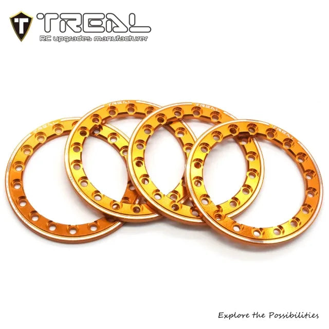 TREAL 1.9 Beadlock Rings Aluminum Replacement for 1.9 Type D/E Wheels 1:10 RC Crawler Cars Green/Orange/Purple