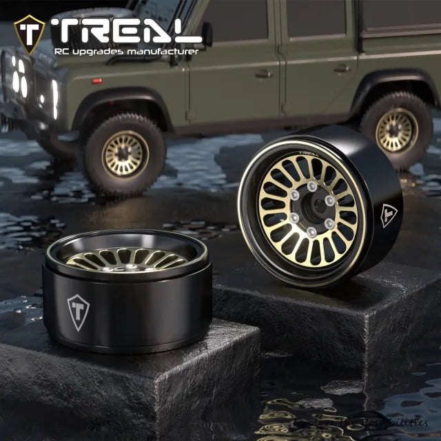 TREAL 1.9 Brass Beadlock Wheels Heavy Weights(215g/0.47lb per wheel) for 1/10 Scale Crawlers TRX4 SCX10 III Gen8 Ascent H10 VS4-10