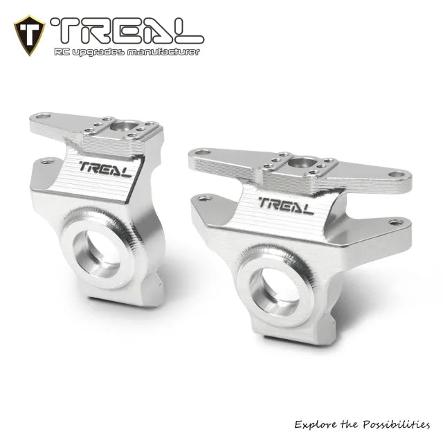 TREAL High-Strength 7075 Aluminum Front Knuckles (2pcs Set) CNC Machined Upgrades, Compatible with Vanquish H10 Optic RC Crawler