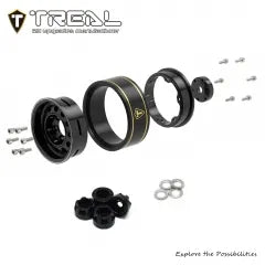 TREAL 1.0 Beadlock Wheels 12-Hole Classic Vintage Wagon Wheels for 1/24 RC Vehicle SCX24 FCX24-Type K