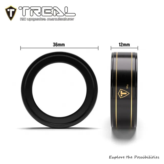 TREAL 1.0 Brass Wheel Rings Weight Internal Beadlock Ring Clamp Ring for 1/18 TRX4M