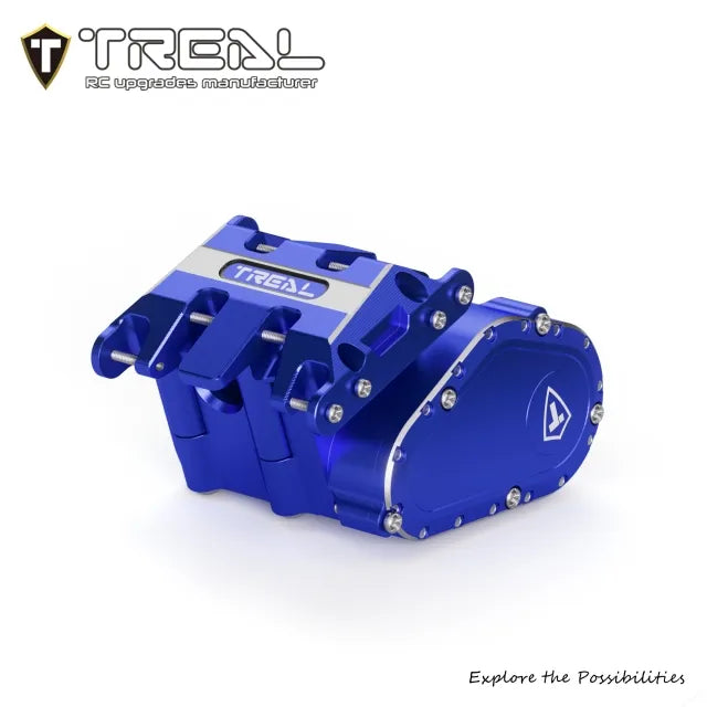 TREAL Aluminum 7075 Transmission Case And Skid Plate for Axial SCX30
