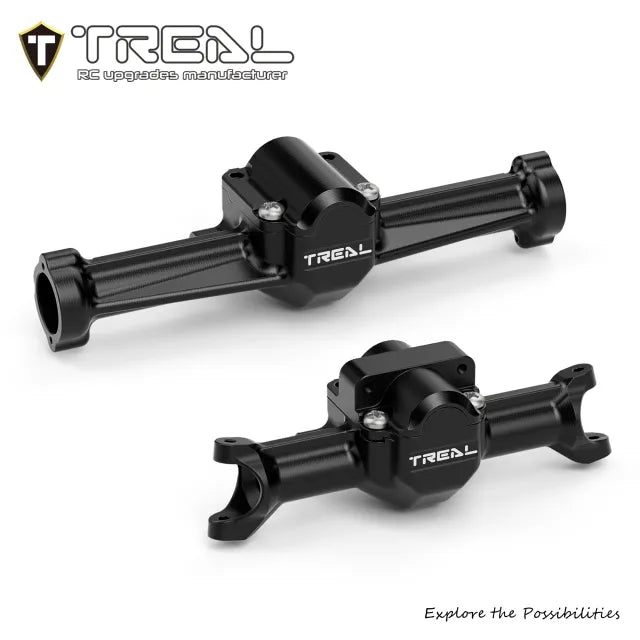 TREAL SCX30 Front and Rear Axle Housings Set CNC Machined 7075 Aluminum Upgrades