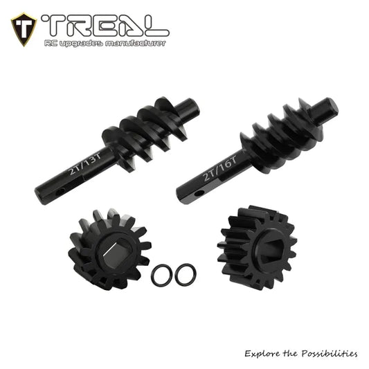 TREAL Harden Steel 2/13T & 2/16T Axle Overdrive Worm Gear Set for 1/30 Axial SCX30
