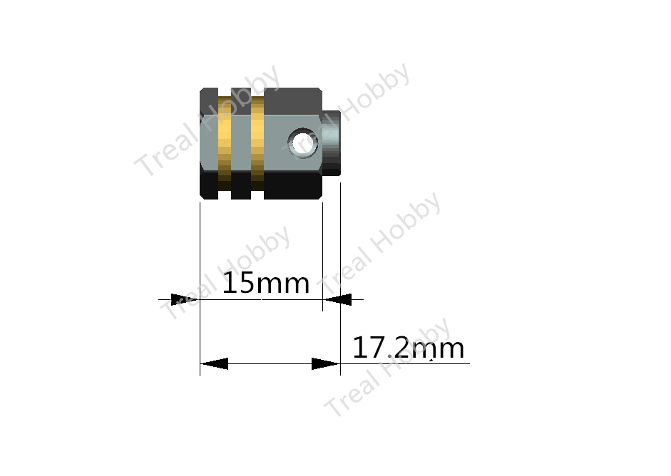 Treal Brass Extended Wheel Hubs Hex Pins Blackening 4pcs-Set for TRX-4 RC Car +10mm Black