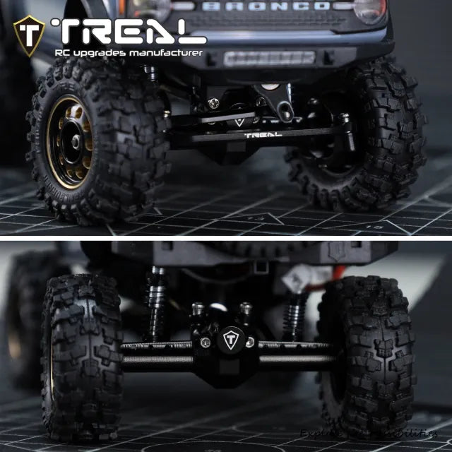 TREAL Front & Rear Axle Housings Aluminum 7075 Diamond-Style for Axial SCX30-V3