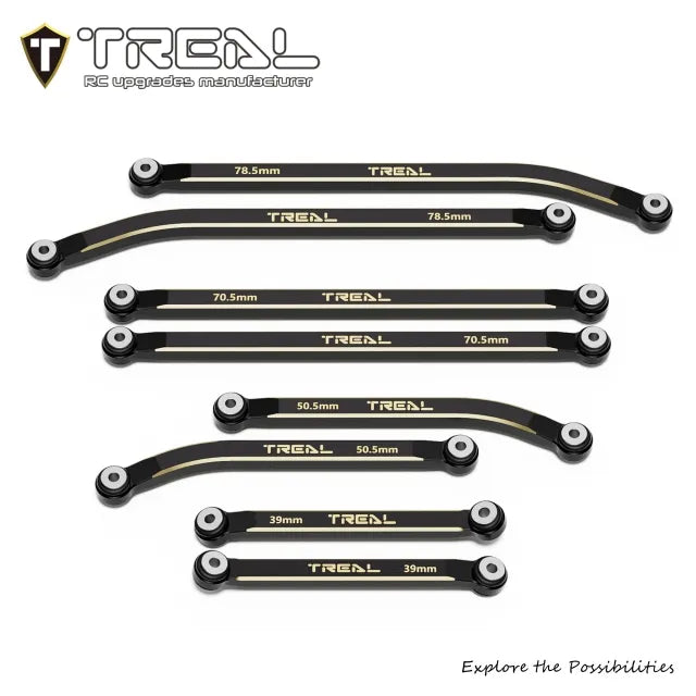 TREAL Brass High Clearance Links(8P) Heavy Weight 44g Chassis Linkages for SCX24 Gladiator Dodge Summit Axial 1/24 RC Crawler Car