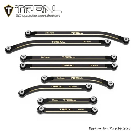 TREAL Brass High Clearance Links(8P) Heavy Weight 44g Chassis Linkages for SCX24 Gladiator Dodge Summit Axial 1/24 RC Crawler Car