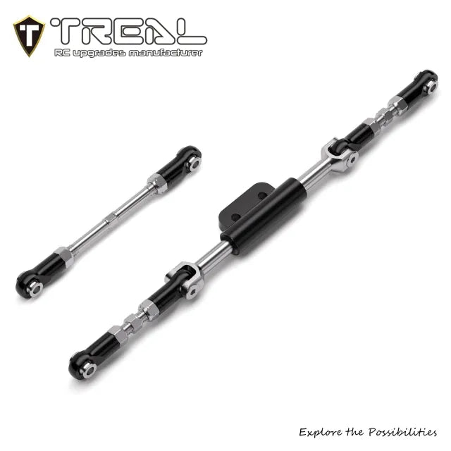 TREAL 7075 Aluminum Front Steering Link Set Drive Linkages for Vanquish H10 Optic