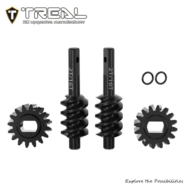 TREAL Harden Steel 2T/16T Axle Worm Gears Set for 1/30 Axial SCX30