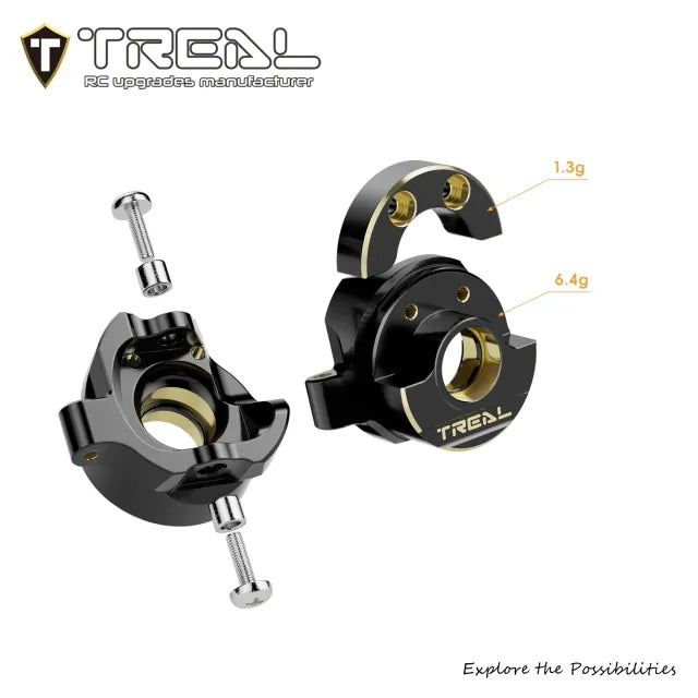 TREAL SCX30 Brass Steering Knuckles Heavy Weight Upgrade Parts for 1/30 SCX-30 Scale Crawler