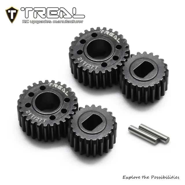 TREAL Harden Steel Overdrive Portal Gear Set (21T/27T) for Vanquish VRD/VS4-10, Overdrive 28%