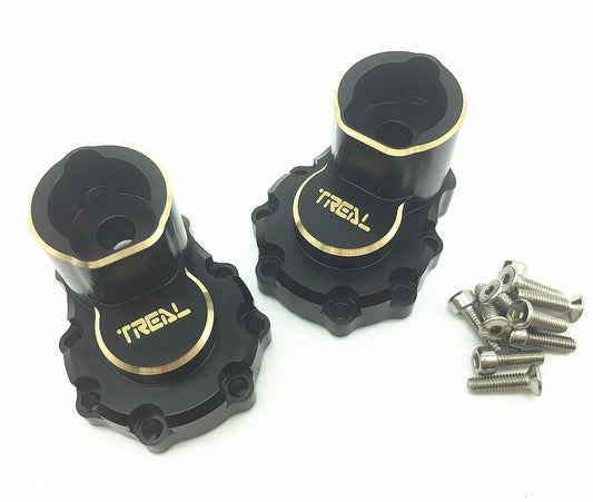 Treal Brass Rear Inner Portal Cover Housing and Portal Drive Axle Mounts (2) pcs Blacken for TRX-4/TRX-6