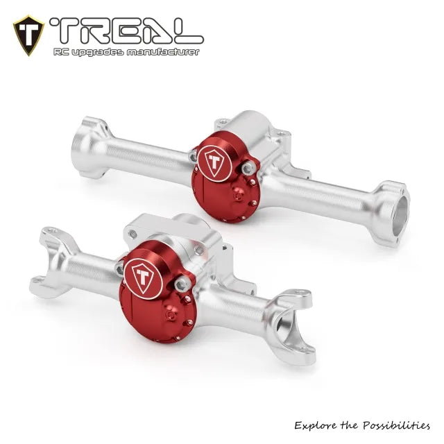 TREAL Aluminum 7075 Front and Rear Axle Housings Vintage Style Upgrades for Axial SCX30-V2