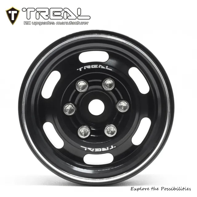 TREAL 1.55 Beadlock Wheels Vintage Wheels (4pcs) CNC Metal Wheel Upgrades for 1/10 RC Crawler Car-Type C