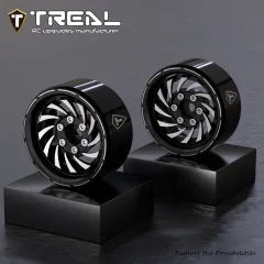 TREAL 1.9 Beadlock Wheels - Cyclone Style CNC Machined Aluminum Rims (4-Pack)  for 1/10 RC Crawlers e.g. TRX4, SCX10 III, and Ascent