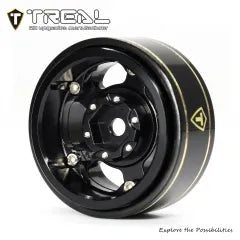 TREAL 1.0 Aluminum Beadlock Wheels Five Spoke Classic Wheel Rims Set (4P) for 1/24 RC SCX24 FCX24 TRX4M-Type G