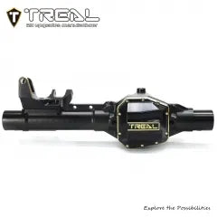 TREAL SCX10 Pro Aluminum 7075 Front Axle Housing w Tubes Brass Diff Cover Upgrades for Axial 1/10th SCX10 PRO Comp Kit