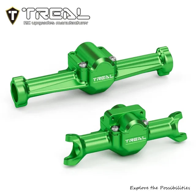 TREAL SCX30 Front and Rear Axle Housings Set CNC Machined 7075 Aluminum Upgrades