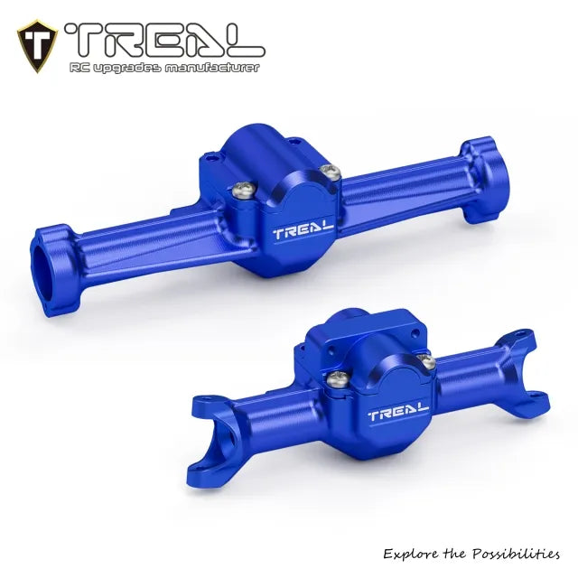 TREAL SCX30 Front and Rear Axle Housings Set CNC Machined 7075 Aluminum Upgrades