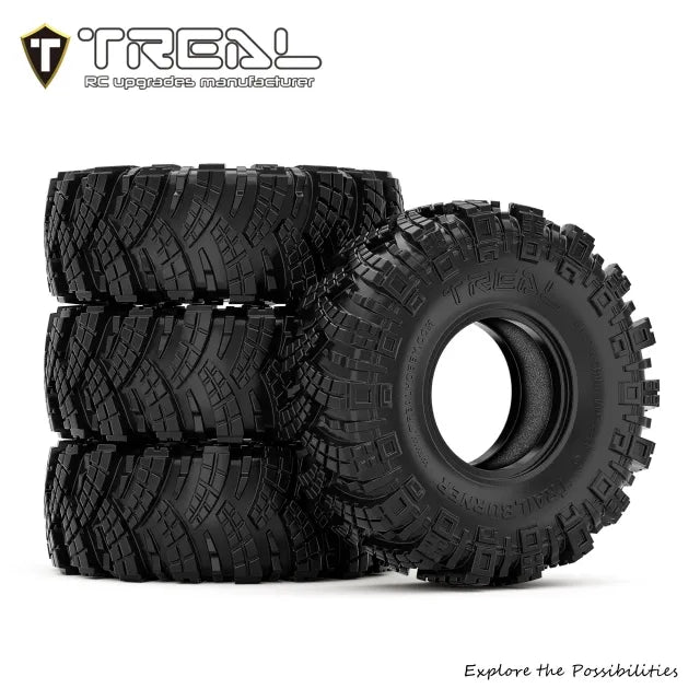 TREAL 1.0 Tires Rock Terrain Crawler Tires for TRX4M SCX24 1/18 1/24 RC Crawlers-Type C X0051E3RMJ