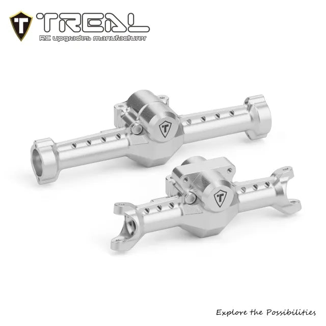 TREAL Front & Rear Axle Housings Aluminum 7075 Diamond-Style for Axial SCX30-V3