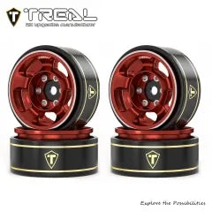 TREAL 1.0 Aluminum Beadlock Wheels Five Spoke Classic Wheel Rims Set (4P) for 1/24 RC SCX24 FCX24 TRX4M-Type G