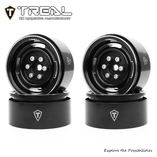 TREAL 1.9 Beadlock Wheel Rims Heavy Duty Vintage Style CNC 1.9 Inch Wheels(4P) for 1:10 RC Crawler TRX-4 SCX10 III SCX10 PRO SCX10 II -Type P