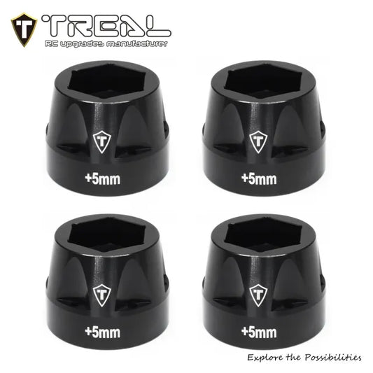 TREAL SCX6 Wheel Hex Hub Extended +5mm/+10mm Wheel Adapter Extension Set4pcs for 1/6 SCX6 Jeep Trail Honcho