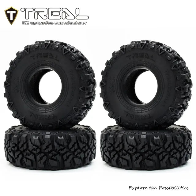 TREAL 1.0 Tires Tyres Soft Sticky RC Crawler Tires TrailBurner 62mm (4P) for 1/24 1/18 SCX24 AX24 FCX24 TRX4M