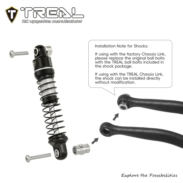 TREAL Aluminum 26mm Oil-fillable Shocks for 1/30 Axial SCX30