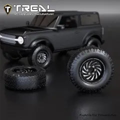 TREAL 1.9 Beadlock Wheels - Cyclone Style CNC Machined Aluminum Rims (4-Pack)  for 1/10 RC Crawlers e.g. TRX4, SCX10 III, and Ascent