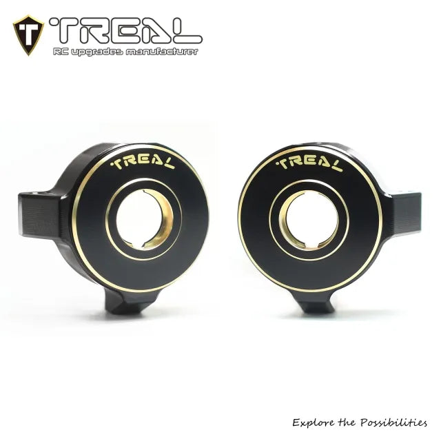 TREAL Brass Front Steering Blocks Knuckles(2) Heavy Weight 90g/pc for Element RC Enduro Utron SE IFS2