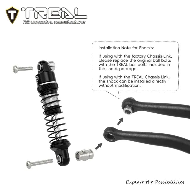 TREAL Aluminum 23mm Oil-fillable Shocks for 1/30 Axial SCX30