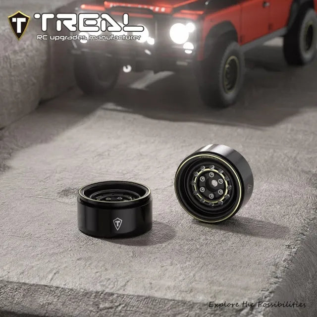 TREAL 1.9 Beadlock Wheels Brass Heavy Weight 257g Wheel Rims for 1/10 Scale RC Crawlers TRX4 SCX10-B