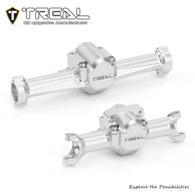 TREAL SCX30 Front and Rear Axle Housings Set CNC Machined 7075 Aluminum Upgrades