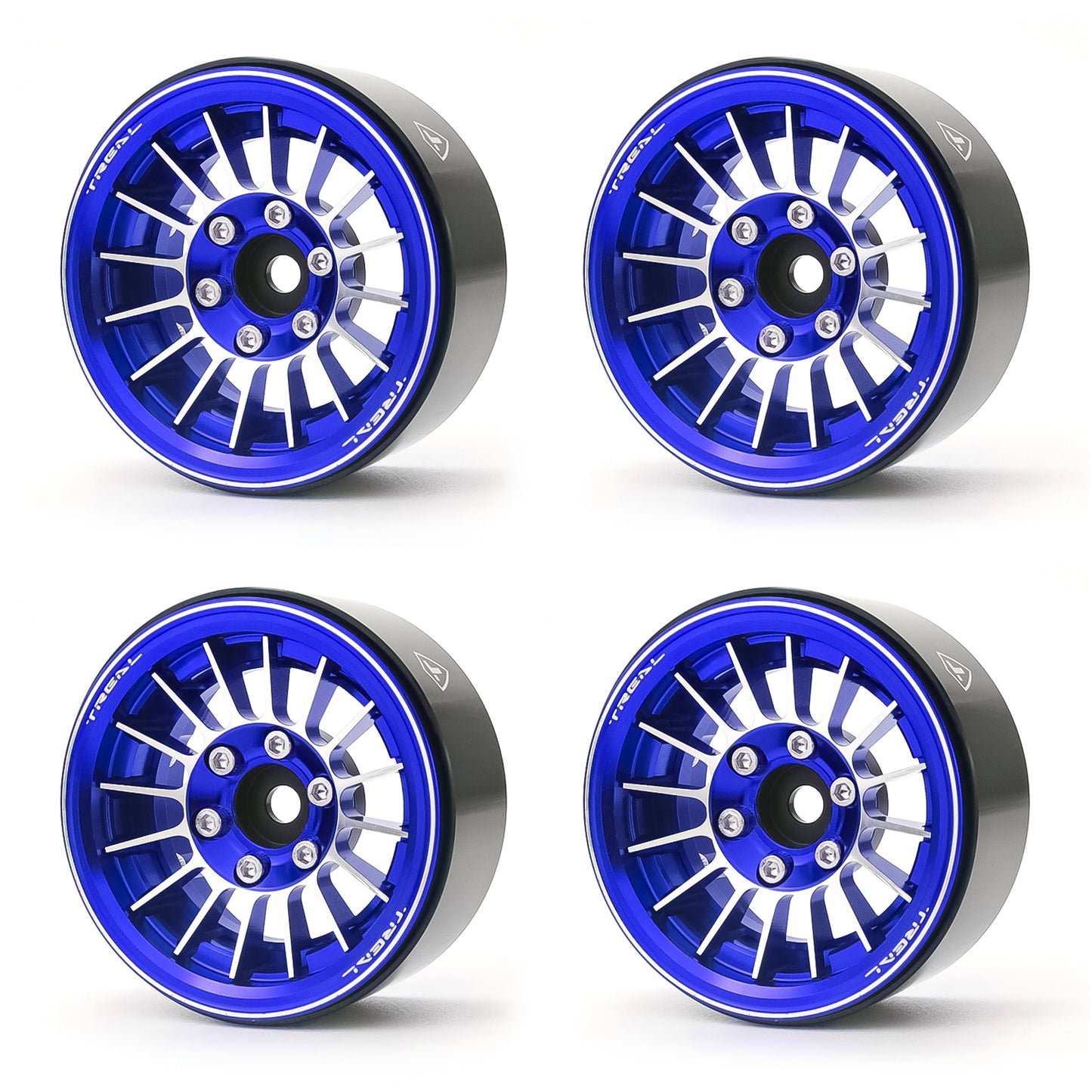 TREAL 1.9" Beadlock Wheels (4) Multi Spoke Rim Crawler Wheels for 1/10 SCX10 III TRX-4 RC Trucks-Type J