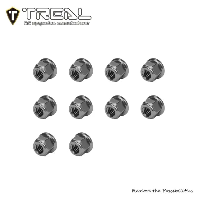 TREAL Aluminum 7075 M2 Nuts (10P) for Axial SCX30