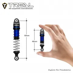 TREAL TRX4M Shocks 59MM Oil-Damper Long Travel Threaded Shock Absorber Upgrades for 1/18 TRX-4M TRX-4MT