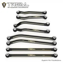 TREAL TRX-4M Brass High Clearance Chassis Links Upper and Lower Linkages Set (8pcs) for 1/18 TRX4M K10 F150 High Trail