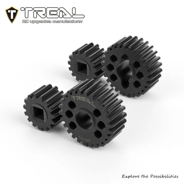 TREAL Harden Steel Overdrive OD Portal Gears Set (15T/26T) for Axial 1/8 AXP8 Gilamon,overdrive 24%
