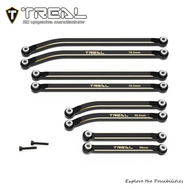 TREAL Brass High Clearance Links(8P) Heavy Weight 44g Chassis Linkages for SCX24 Gladiator Dodge Summit Axial 1/24 RC Crawler Car